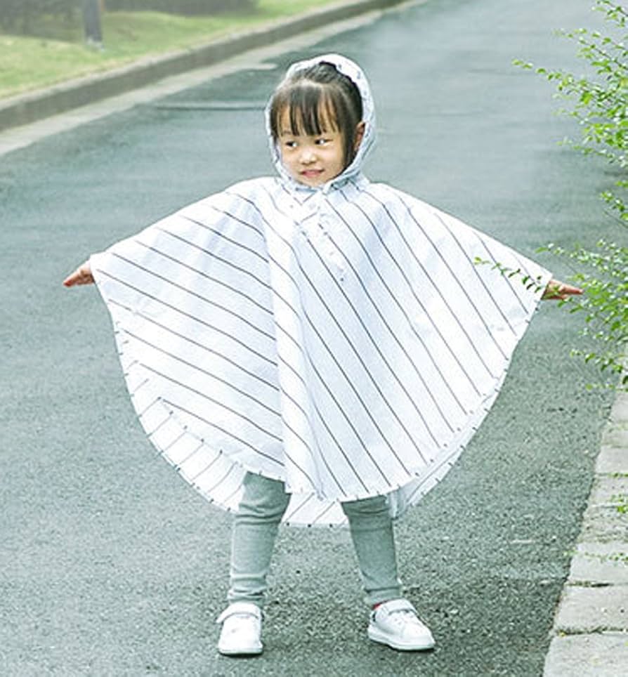 Amazon.co.jp: キッズ フード付き 防水 防雨 ポンチョ ケープ 斜め