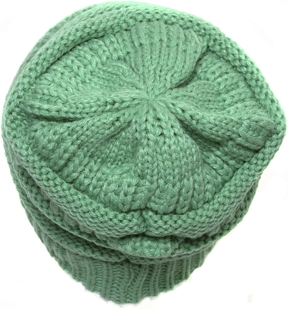 Sage Thick Knit Soft Stretch Beanie Cap at Amazon Women's Clothing
