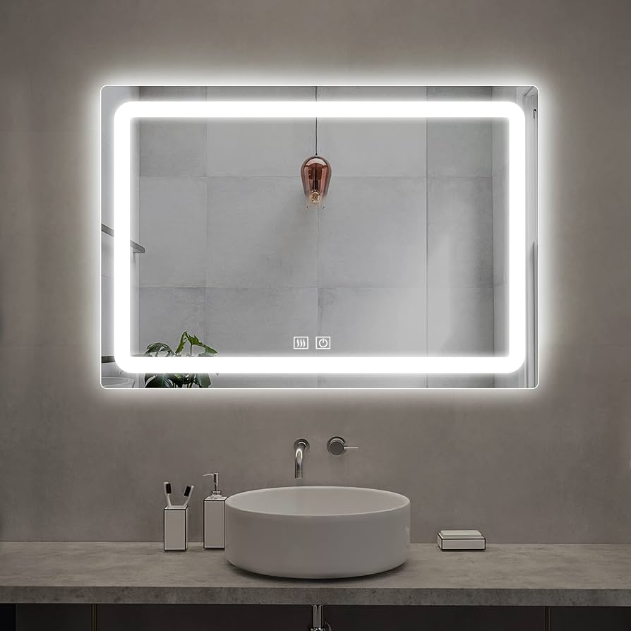 Amazon.co.jp: ミルオ君の鏡工房 LED ミラー 壁掛け 鏡 浴室 洗面所