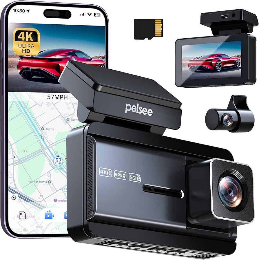 Amazon.co.jp: Pelsee ドライブレコーダー 前後カメラ 4K UHD 800万