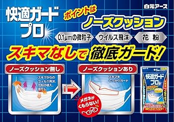 Amazon.co.jp: 白元アース 快適ガードプロ マスクふつうサイズ 35枚入