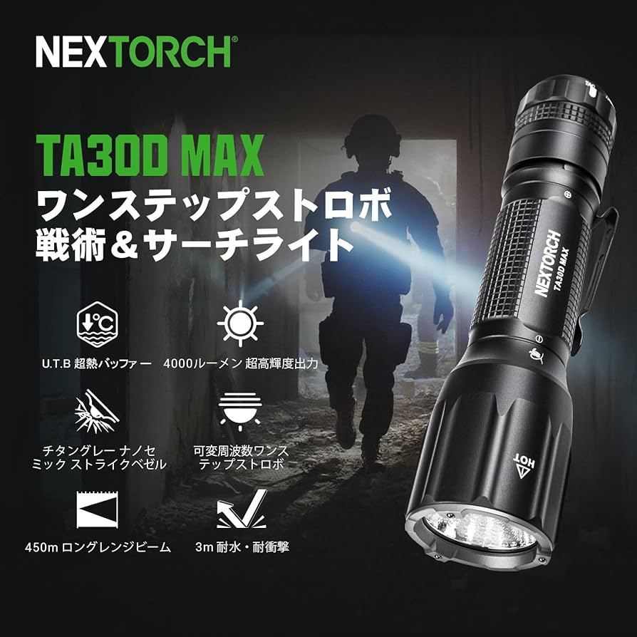 Amazon.co.jp: NEXTORCH ta30d max LED 懐中電灯 高輝度 4000ルーメン