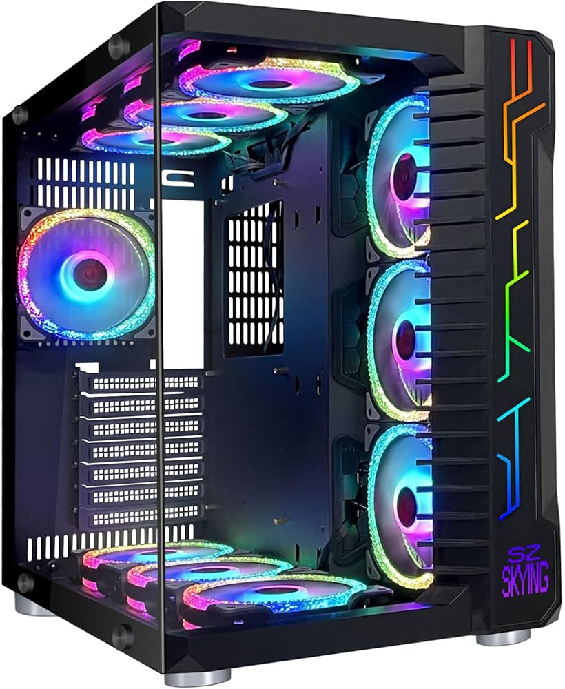 Amazon.co.jp: コンピューターゲームケース ファン10個付き ARGB