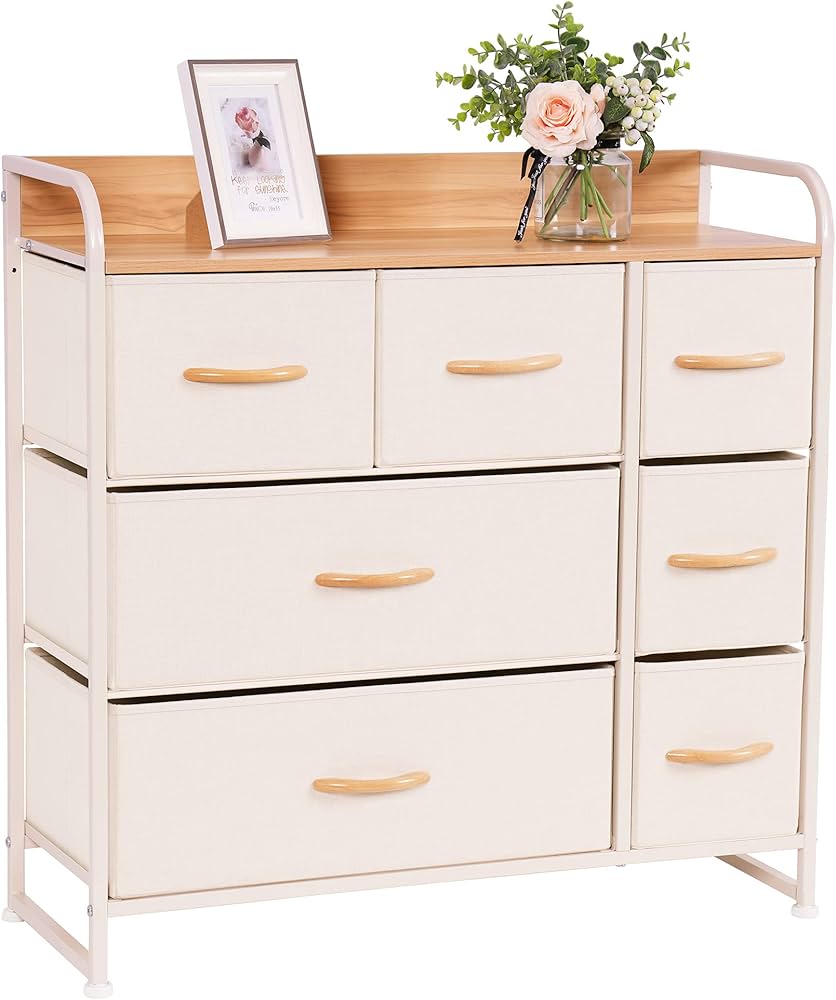 Amazon｜LYNCOHOME 収納 チェスト タンス 合金鋼 ベージュ 布製