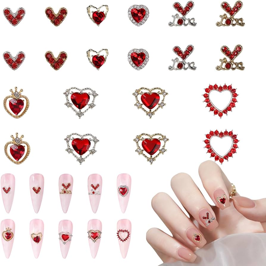 Amazon.co.jp: ネイルパーツ ハート 20個セット 3D 立体 大きめ ハート