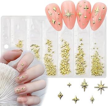 Amazon | ネイルパーツ スタッズ 星 3D 立体 Y2K スター 四芒星 十字架