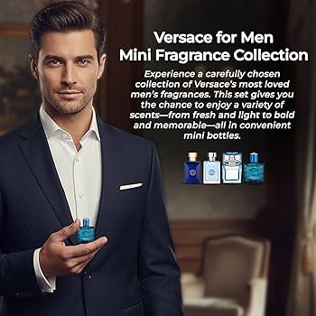 Amazon.com : Versace Cologne for Men Set of 4 Mini Eros, Pour