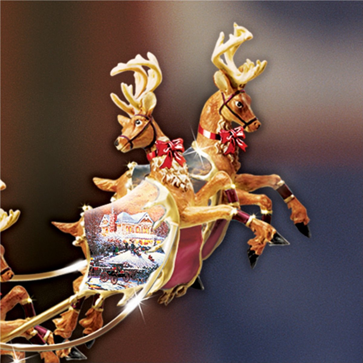 Amazon.co.jp: 回るサンタとトナカイ ツリートップ 星のオーナメント