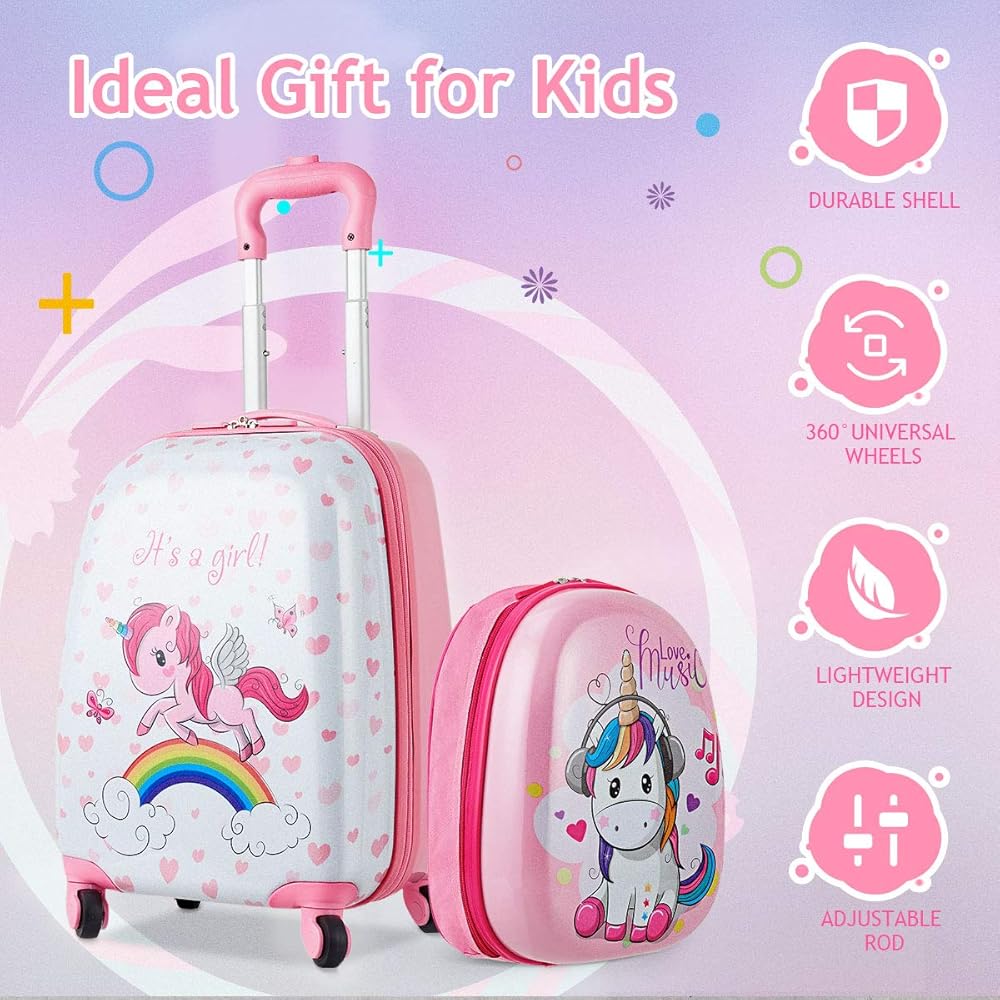 Amazon | GYMAX 子供用 機内持ち込み荷物セット 16インチ & 12インチ