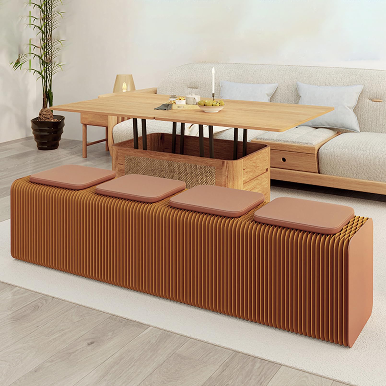 Amazon.co.jp: 伸縮式アコーディオンソファベンチペーパースツール