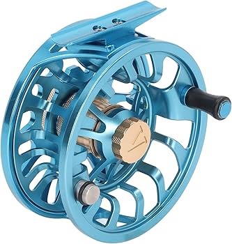 Amazon | フライ フィッシング リール ブルー 5/7 ドラッグ システム