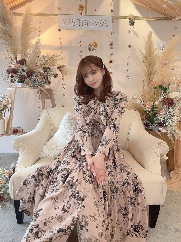 mistreass ワンピース One-Shoulder Bloom Knit Dress（ワンピース