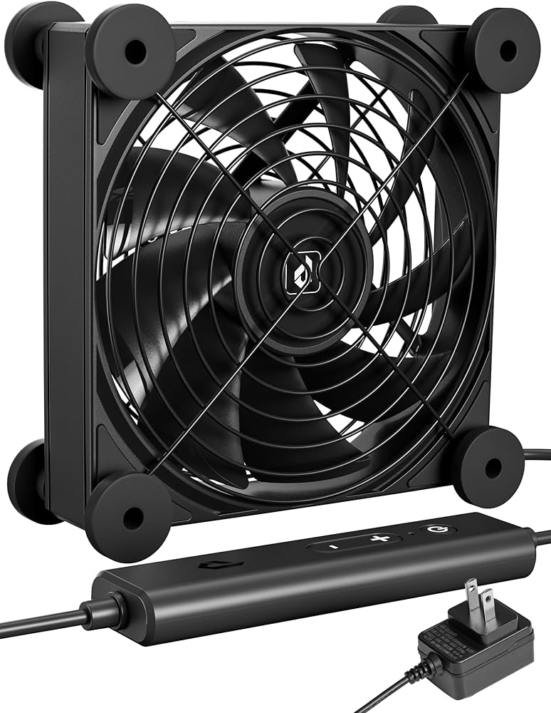 Amazon.co.jp: upHere 冷却ファン AC電源 DC12V PC冷却 12cmミニ扇風機