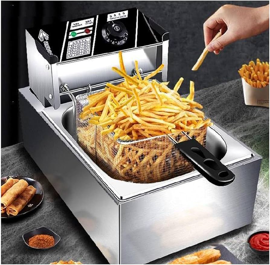 Amazon｜ステンレス製 卓上型 電気フライヤー 家庭用 業務用 とんかつ