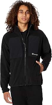Champion Mens Explorer Fleece Mock Neck Jacket Black LG One Size