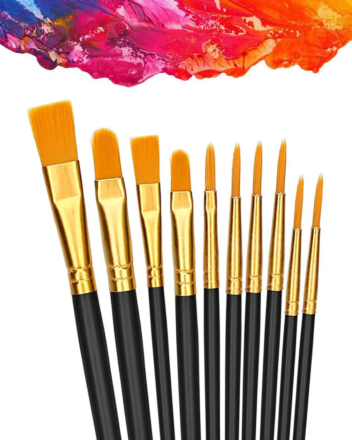 Amazon.co.jp: LIKENNY 画材筆 ペイントブラシ 10本セット 油絵筆 水彩