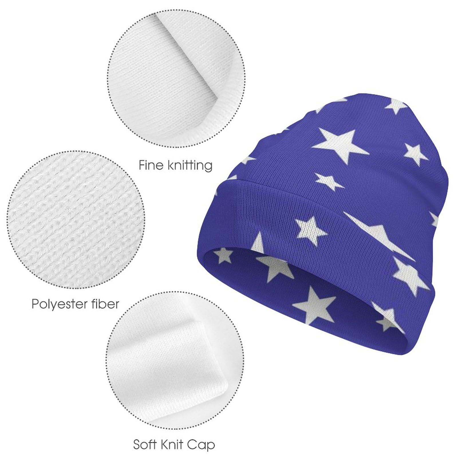 Amazon.co.jp: ニット帽 青い星 スター (2) ニットキャップ キャップ