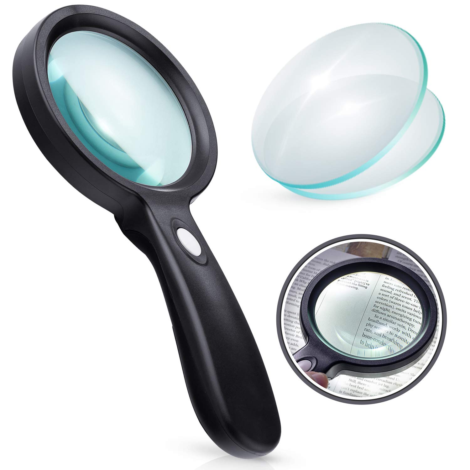 Amazon.co.jp: 10倍虫眼鏡 12 LEDライト付き ガラス直径85㎜（105