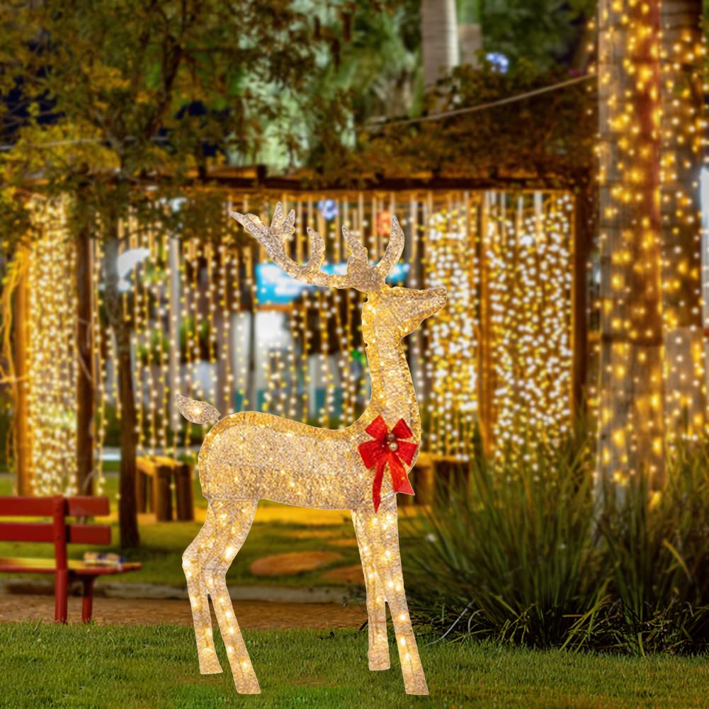 Amazon.co.jp: クリスマス 飾り イルミネーションライト LED 鹿装飾