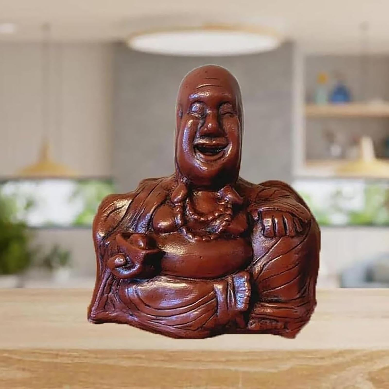 Amazon.co.jp: Kwexb 笑う仏陀の置物, 中国の繁栄幸運の笑顔の仏像