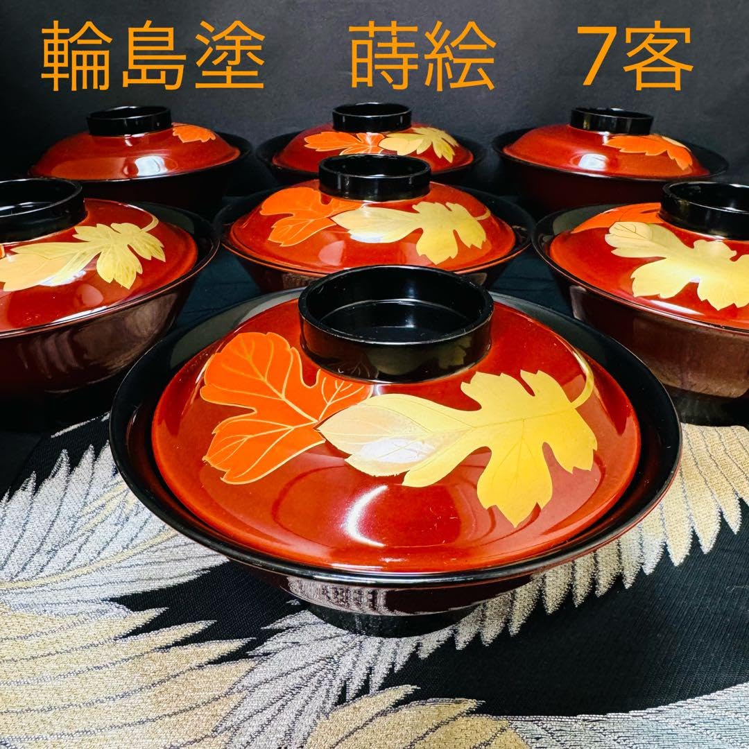 美品自宅保管品】輪島塗 蓋付き煮物椀10客セット 美品自宅保管品