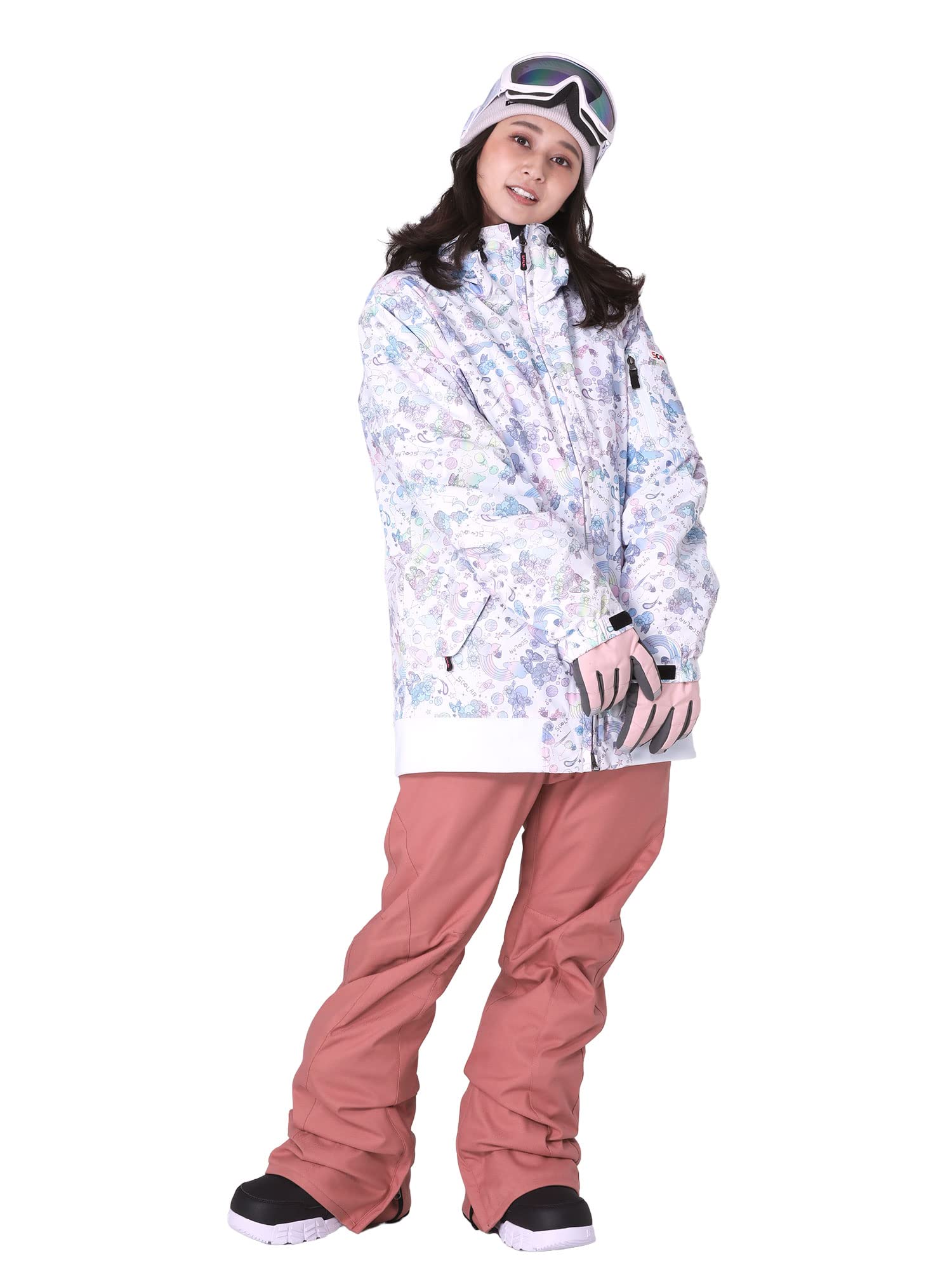 ScoLar 花柄スノーボードウェアセット（ジャケット・パンツ） サイズ9