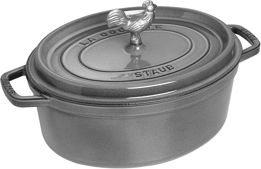 Amazon.com: Staub Cast Iron 5.75-qt Coq au Vin Cocotte - Graphite