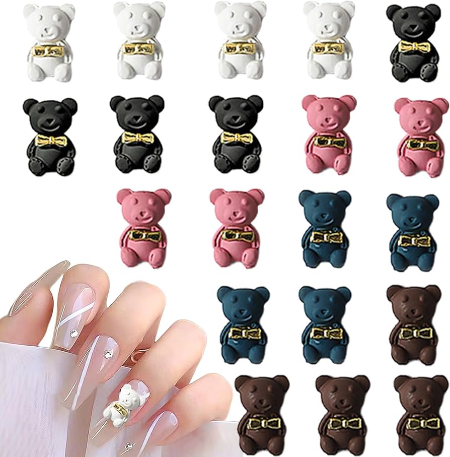 Amazon.co.jp: TUUWAI ネイルパーツ くま 20個セット クマ ネイル
