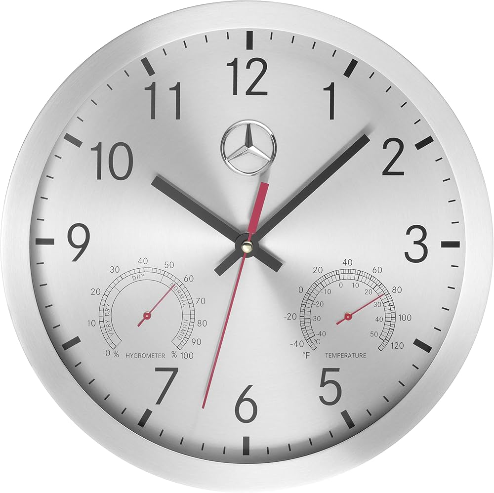 Mercedes-Benz, Silver Glass / Aluminium Wall Clock : Amazon.se