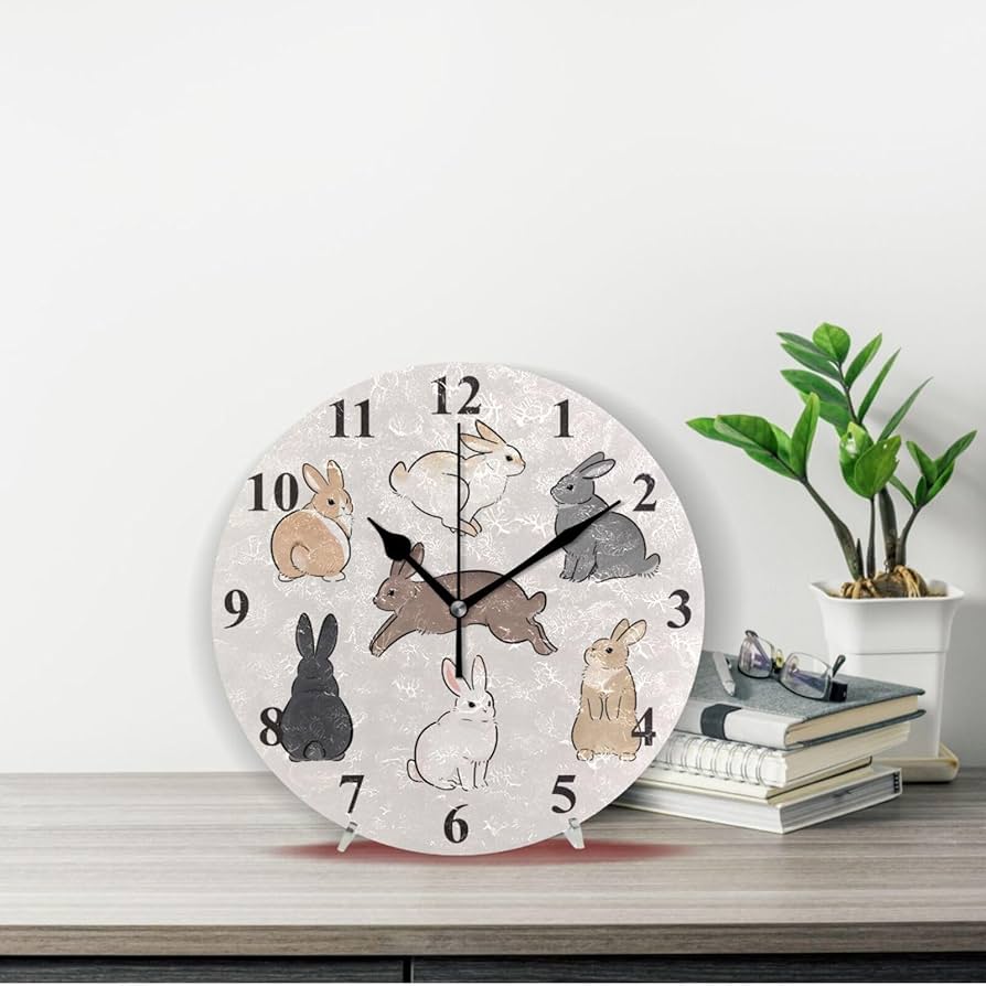 Amazon.co.jp: Chovvy 掛け時計 壁掛け時計 ウサギ 兎柄 うさぎ 兎
