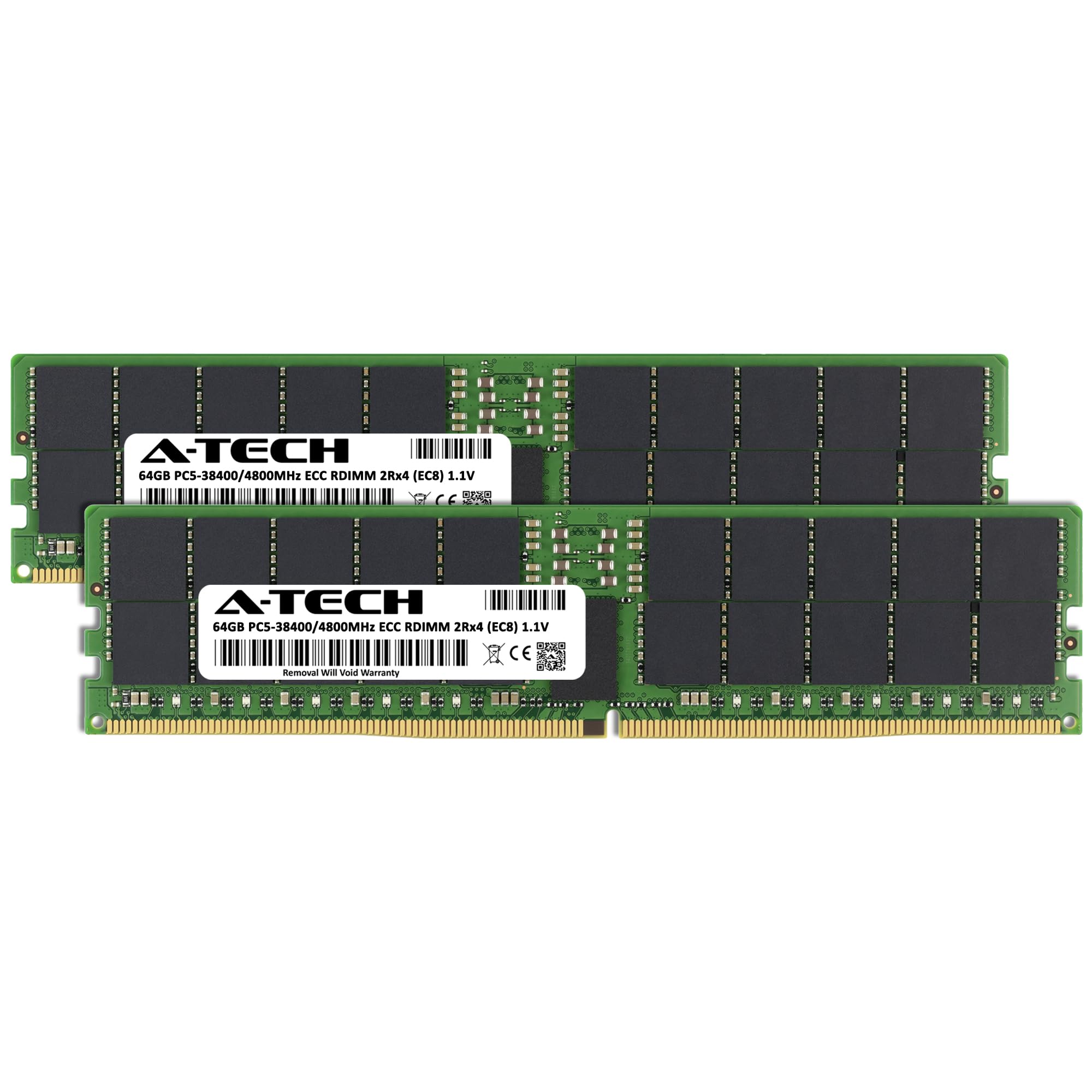 A-Tech 128GB Kit (2x64GB) DDR5 4800MHz PC5-38400 ECC RDIMM 2Rx4