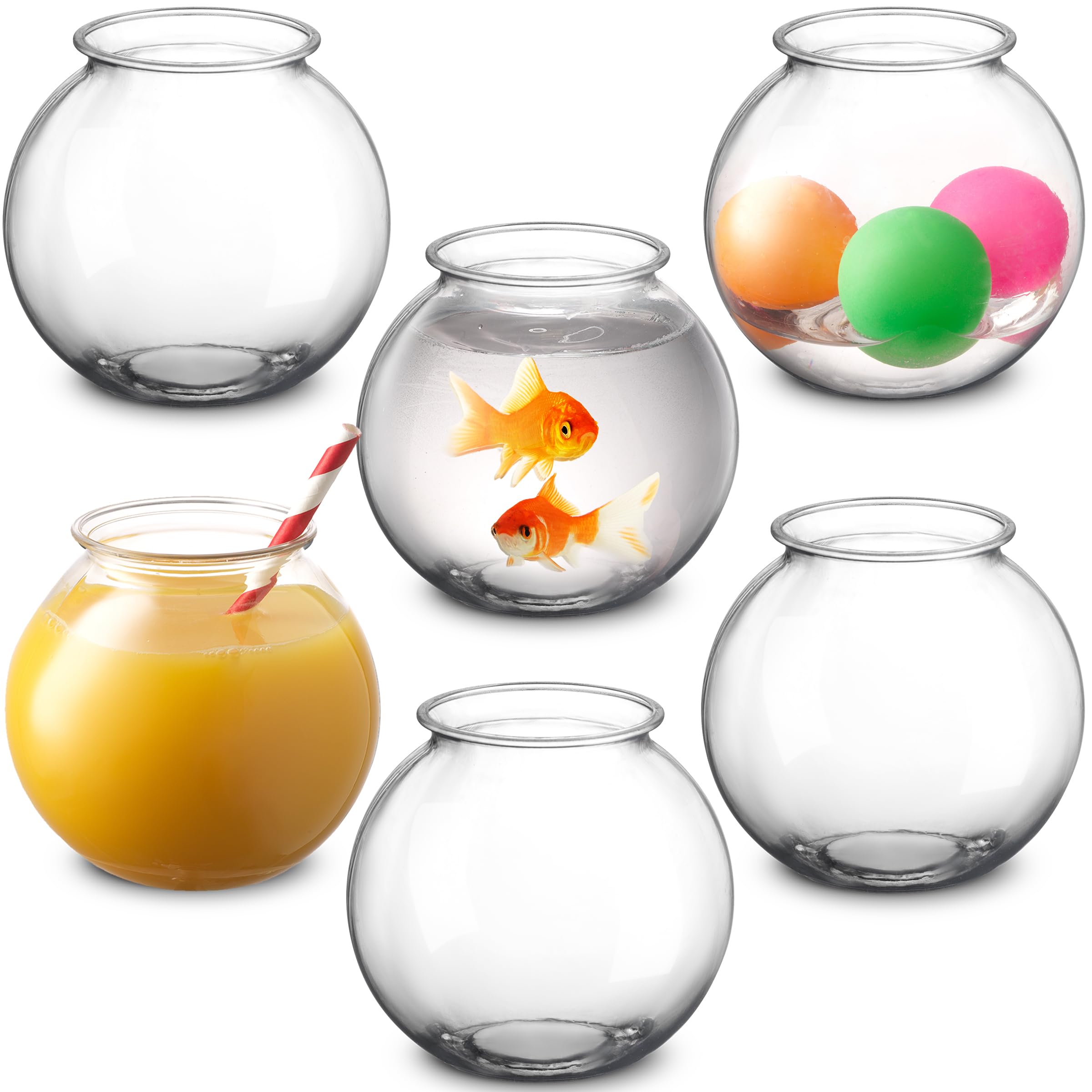 Amazon.com: JoyServe 16 Oz Plastic Fish Bowl (6 Pack) 4 Inch Heavy