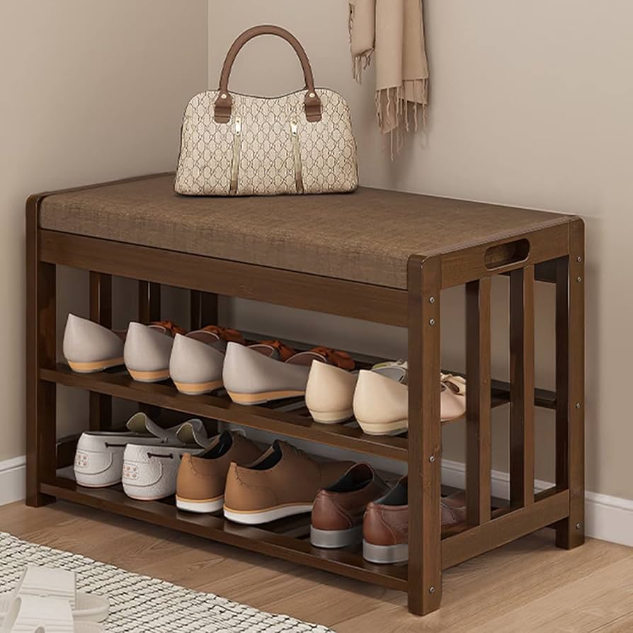 Amazon.co.jp: 玄関ベンチ 3段式靴収納 シューズラック 幅60cm 玄関