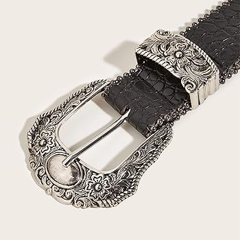 Amazon | [Lamerry] ウエスタンベルト クロコダイル ワニ革デザイン