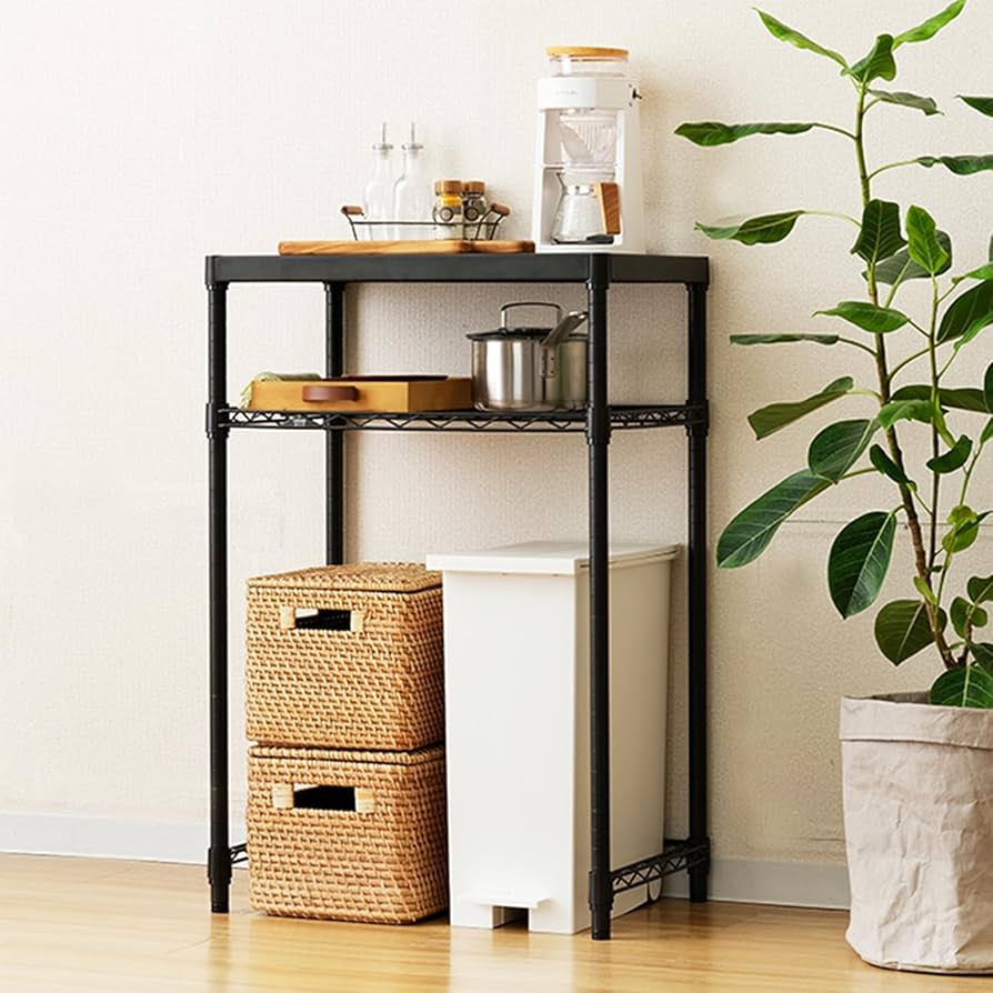 Amazon.co.jp: ドウシシャ ルミナス ノワール キッチンラック 棚 幅60