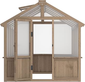 Amazon.com : Mupater 6 x 8 FT Wooden Polycarbonate Greenhouse with