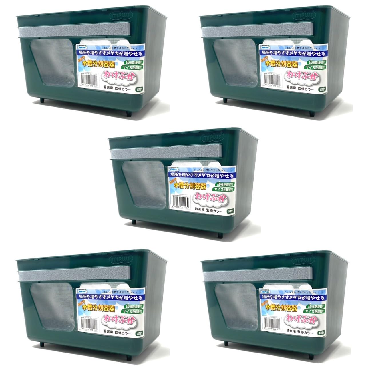 Amazon | ミプラス 水槽分割容器 わけぷか 緑色-めだかの古里静楽庵