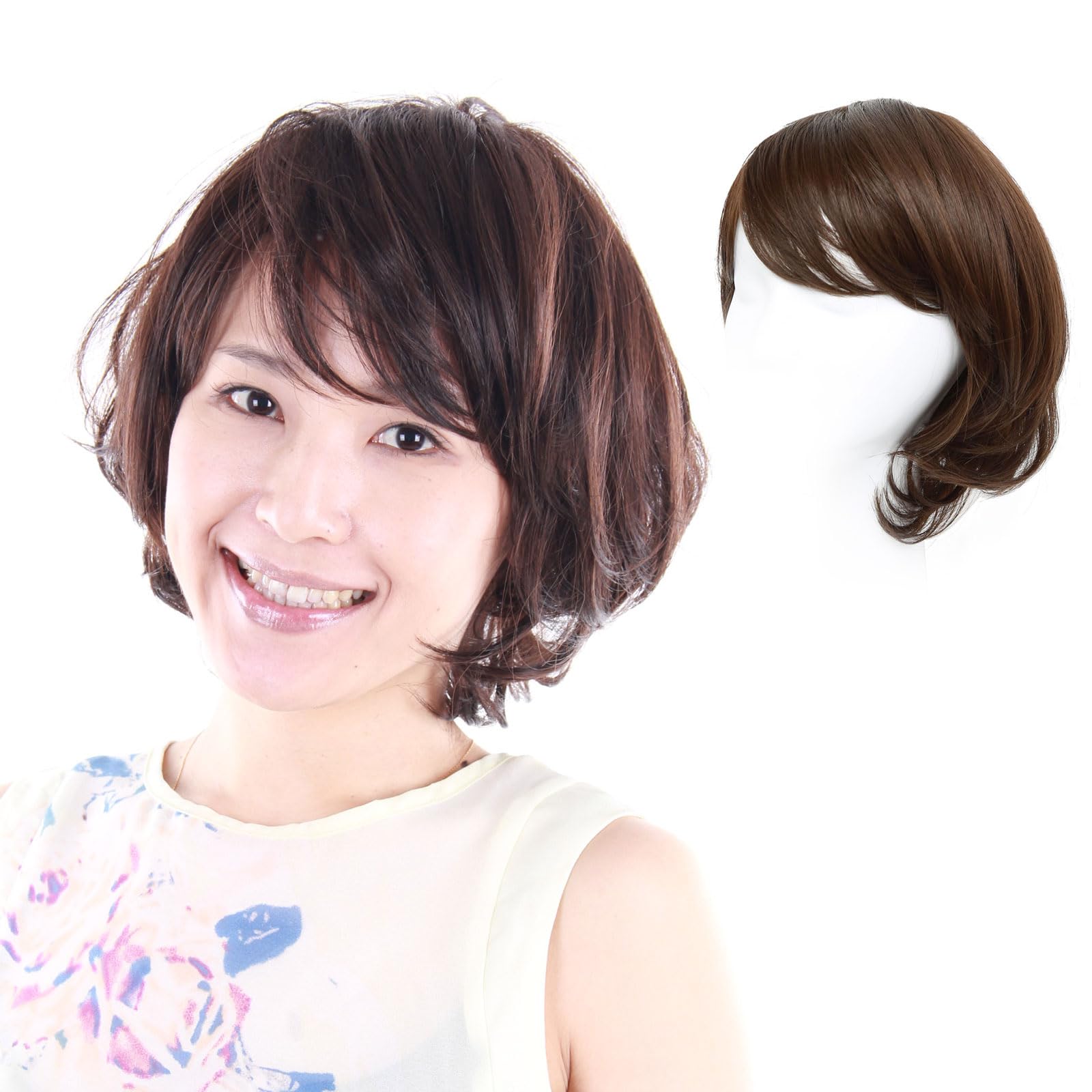 Amazon.co.jp: (私元気) 医療用 ウィッグ 人毛 ふんわり シルエット