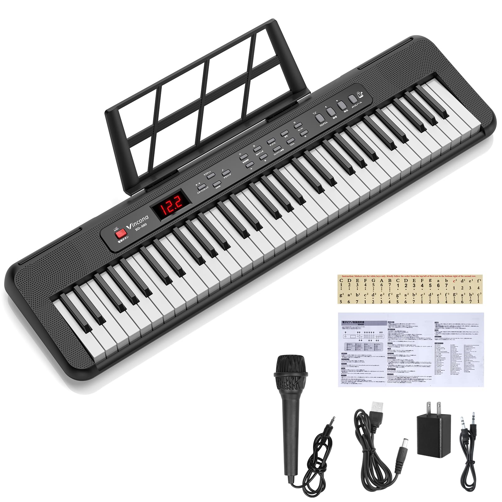 M2448-121-86】電子キーボード 電子ピアノ 61鍵盤 Amazon.co.jp: 電子