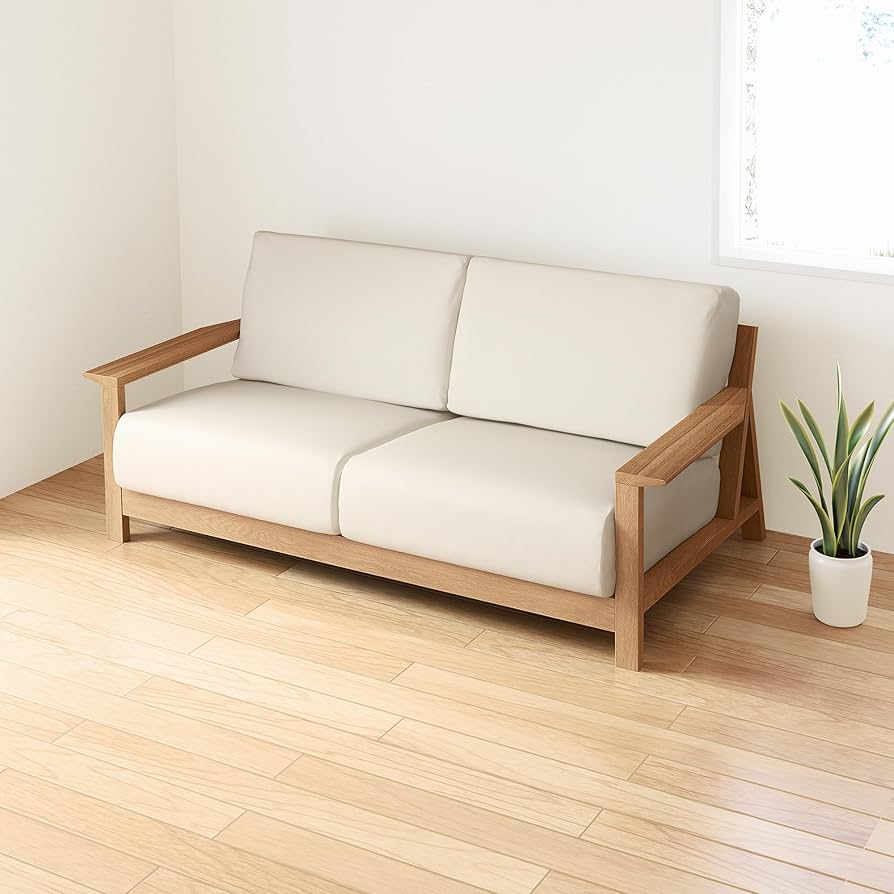 Amazon｜無印良品 ソファ本体 幅178.5×奥行96×高さ82.5cm 木製フレーム
