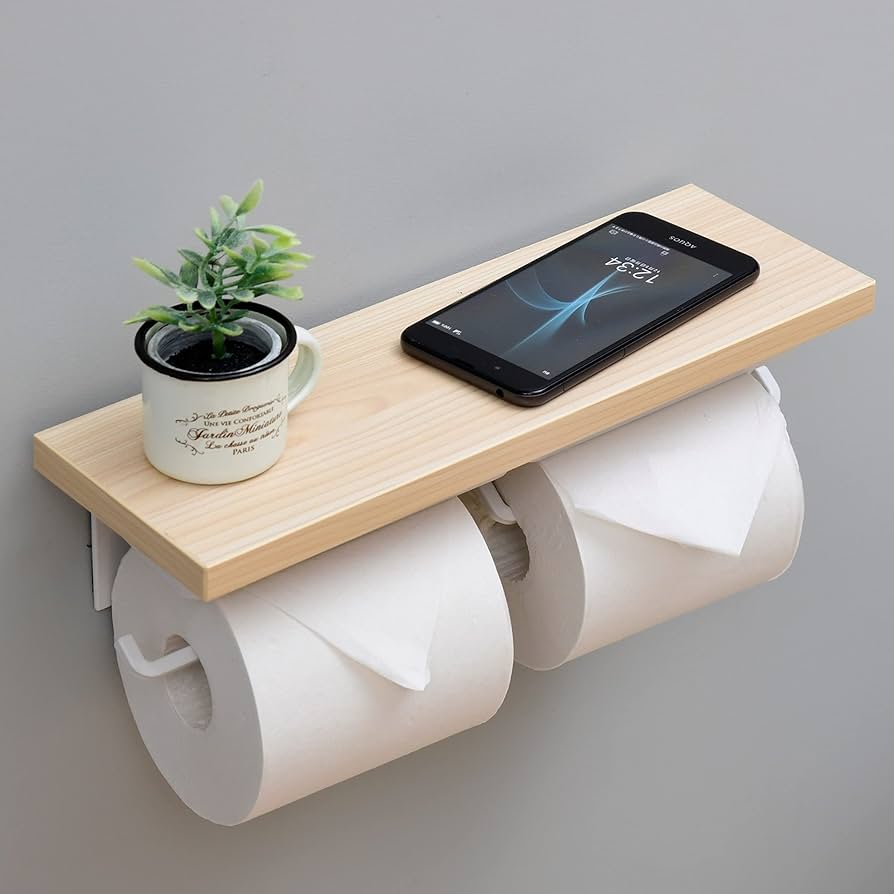 Amazon.co.jp: 山善(YAMAZEN) トイレットペーパーホルダー 棚付き