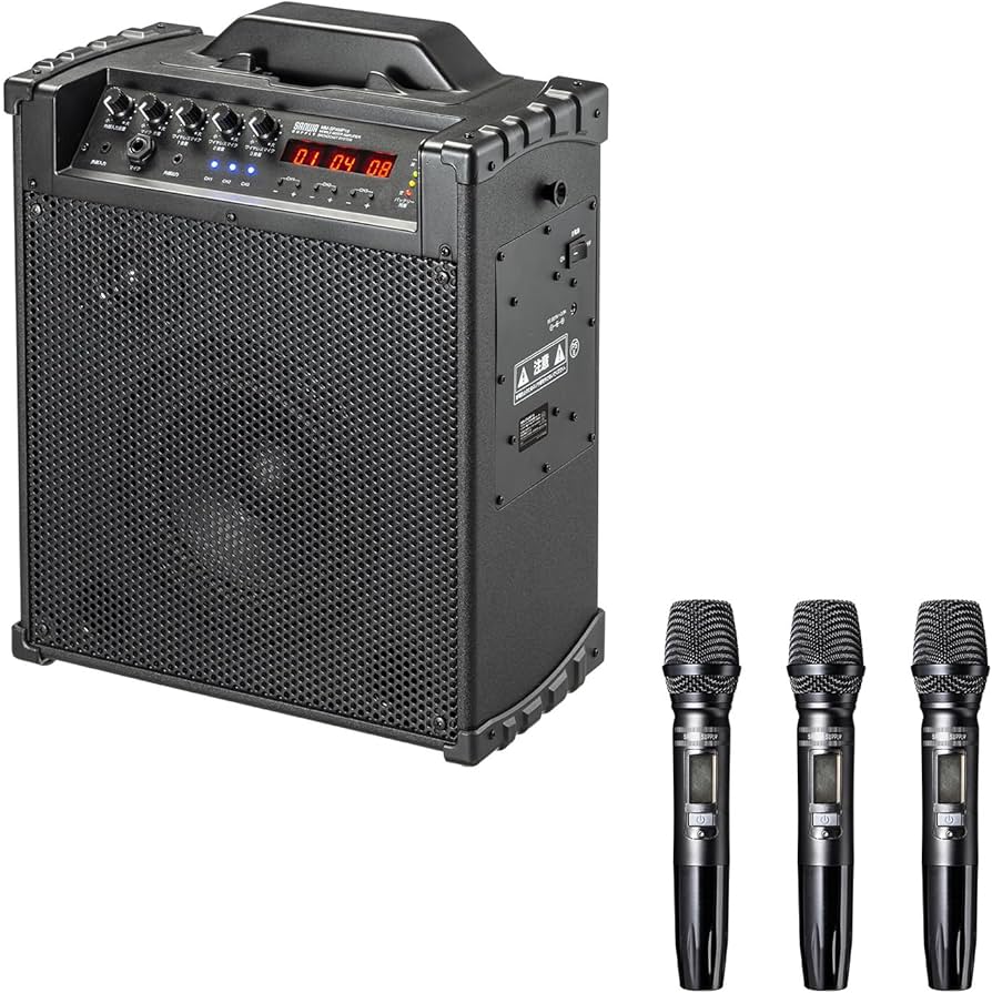 Amazon.co.jp: サンワサプライ ワイヤレスマイク付き拡声器スピーカー