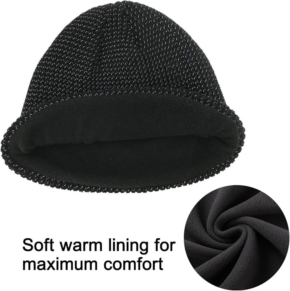 Oeyliz Reflective Beanie Winter Hat Men Women Reflective Hat Night
