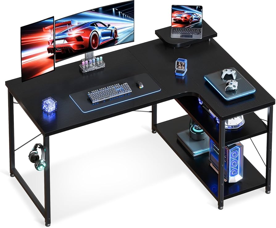 Amazon | ODK ゲーミングデスク L字 パソコンデスク 幅110 デスク desk