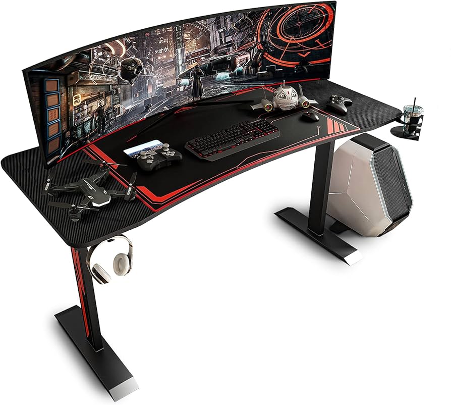 Amazon.com: Sleepmax 63 Inch Gaming Desk, Heavy-Duty Gaming