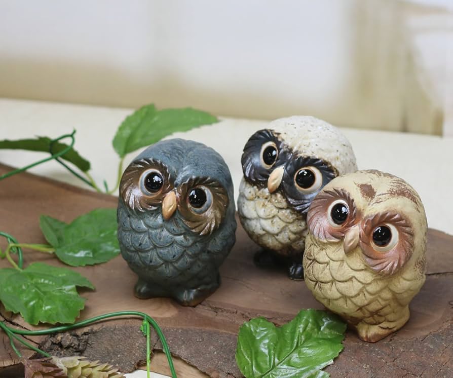 Amazon.co.jp: 信楽焼 ふくろう 3カラー セット【子 フクロウ 3色