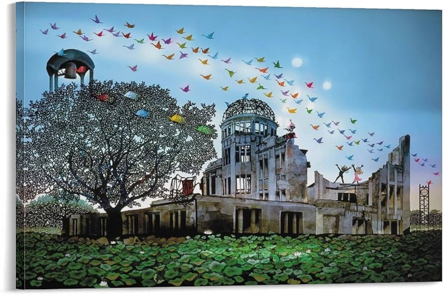 Amazon.co.jp: 藤城清治 悲しくも美しい平和への遺産 絵画 ポスター