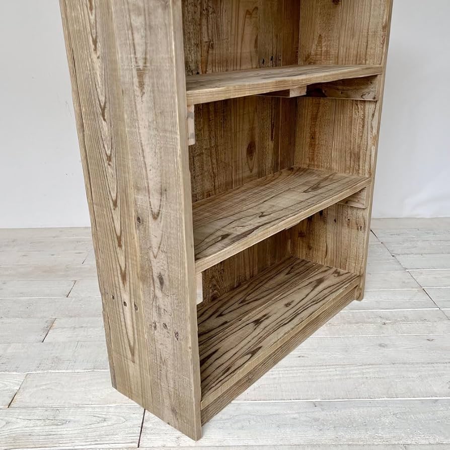 Amazon｜リサイクルウッド 背板付きシェルフ 収納シェルフ