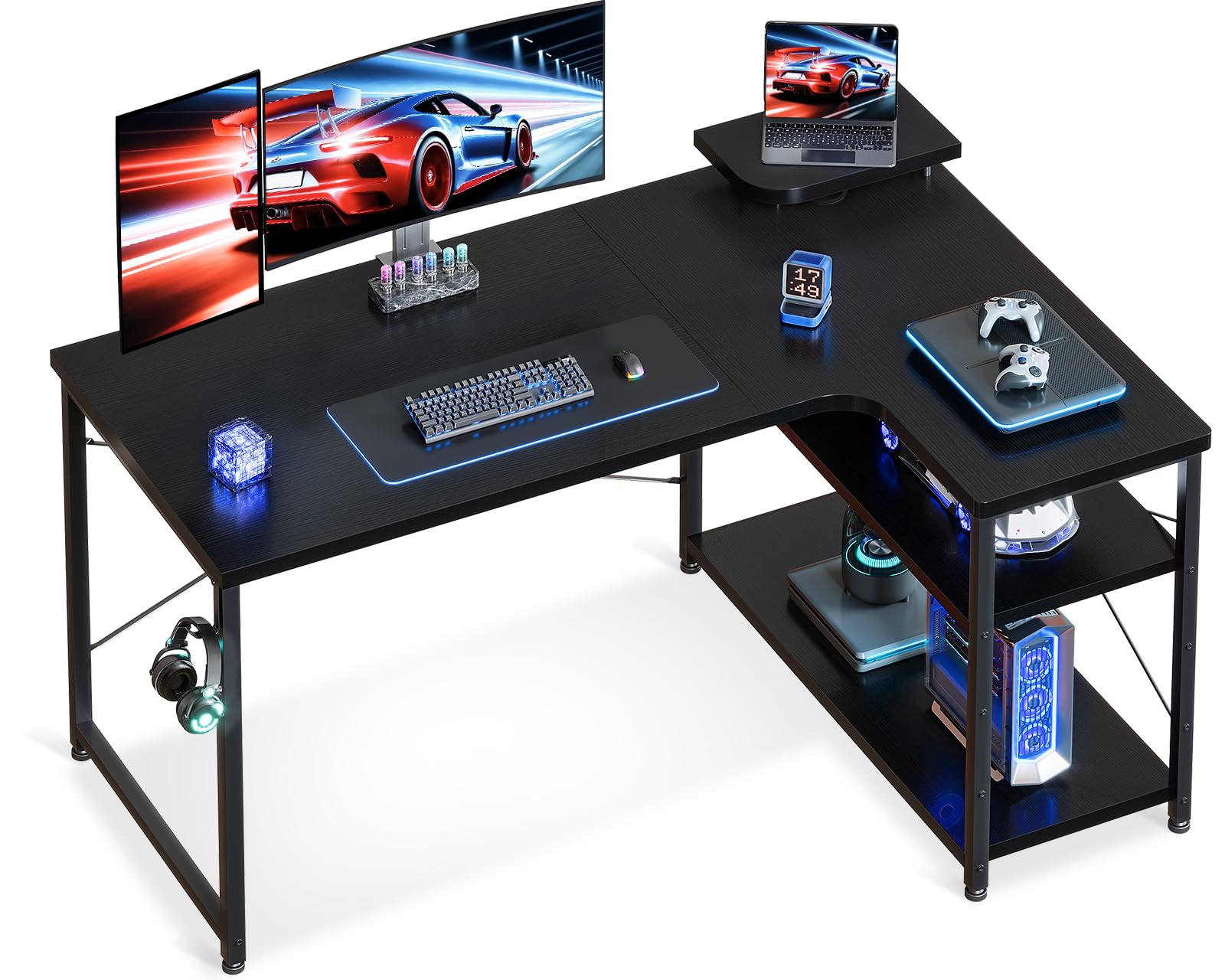 Amazon | ODK ゲーミングデスク L字 パソコンデスク 幅110 デスク desk