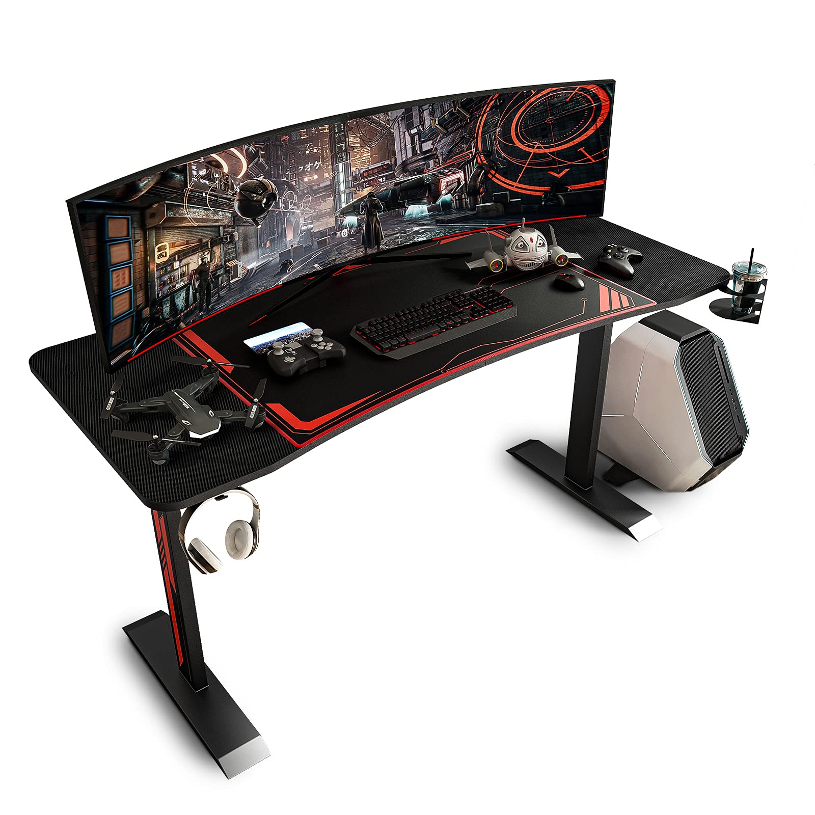 Amazon.com: Sleepmax 63 Inch Gaming Desk, Heavy-Duty Gaming